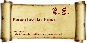 Mendelovits Emma névjegykártya